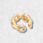 Cuff Eslabones c/ Diamantes Pave - Oro Amarillo 14Kts