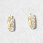 Zarcillos (5 x 5 mm) Trebol c/ Zircon - Oro Amarillo 14Kts - Image 4