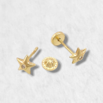 Zarcillos (5 x 5 mm) Trebol c/ Zircon - Oro Amarillo 14Kts - Image 10