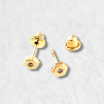 Abridores Estilo Rombo (⌀ 3.5 mm) con Zircón - Oro Amarillo 18Kts
