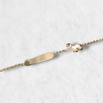 Brazalete ID (12 + 2 cm) Placa - Esclava y Caballo con Esmalte - Oro Amarillo 18 Kts