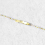 Brazalete Esclava Placa ID Tejido Paper Clip - Oro Amarillo 14 Kts