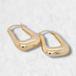 Argollas (17 x 18 mm) Trapecio Puff - Oro Amarillo 18Kts
