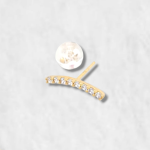 Unitario Crawler c/ Zircones & Broche de Silicon - Oro Amarillo 18Kts