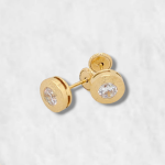 Zarcillos (7 mm) Zircon c/ Marco Greca - Oro Amarillo 18Kts