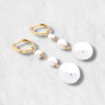 Huggies (12 x 12 mm) c/ Perlas - Oro Amarillo 14Kts