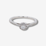 Anillo c/ Diamante central & Halo (0.20 Ct) - Oro Blanco 14Kts  - Image 5