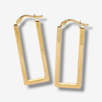 Argollas (38 x 15 mm) Rectangulares Tubo Cuadrado - Oro Amarillo 14Kts