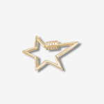 Broche (22 x 15 mm) Estrella Mosqueton c/ Diamantes - Oro Amarillo 14Kts