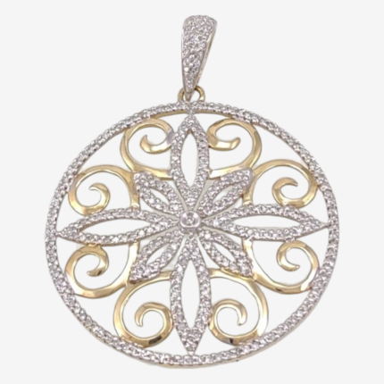 Dije Mandala con Diamantes - Oro Amarillo 14 Kts