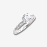 Anillo de Compromiso con Cintillo de Diamantes (0.18 Ct) y Zircon Central - Oro Amarillo 18 Kts - Image 4