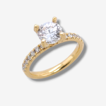 Anillo de Compromiso c/ 16 Diamantes (0.18 Ct) - Oro Amarillo 18Kts