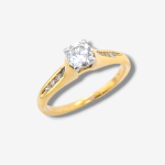 Anillo de Compromiso con Cintillo de Diamantes (0.18 Ct) y Zircon Central - Oro Amarillo 18 Kts - Image 8