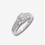 Anillo de Compromiso c/ Diamantes (0.27Cts) - Oro Blanco 14Kts
