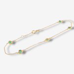 Brazalete (18.5 cm) Tejido Cable c/ Esmeraldas - Oro Amarillo 18Kts