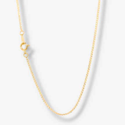 Cadena (42 cm) Tejido Cable c/ Trebol Diamantado - Oro Amarillo 14Kts