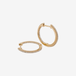 Huggies (17 mm)  Finos c/ Diamantes -  Oro Amarillo 18Kts