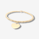 Pulsera Esferas 3mm c/ Dije Corazon - Oro Amarillo 14Kts