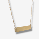 Cadena Tejido Rolo (49 cm) c/ Placa (8 x 35 mm) Para Grabar - Oro Amarillo 14 Kts