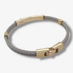 Pulsera (20 cm) Bangle c/ Placa & Broche de Oro & Acero - Oro Amarillo 14Kts - Image 2