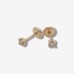 Zarcillos (2.5 mm) Screwback Diamante - Oro Amarillo 14Kts