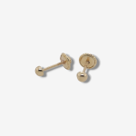Zarcillos (3 mm) Screwbacks Media Esfera - Oro Amarillo 14Kts