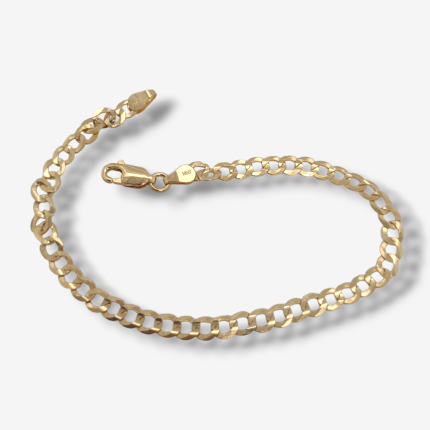 Brazalete (18.5 cm) Macizo Tejido US Link c/ Cierre Lobster - Oro Amarillo 18Kts