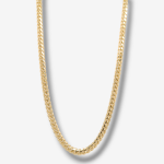 Cadena (55 cm) Maciza Tejido Cuban Link c/ Cierre Caja (4 mm) - Oro Amarillo 18Kts