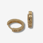 Huggies (15 mm) Reversibles Liso/Diamantado - Oro Amarillo 18Kts - Image 3