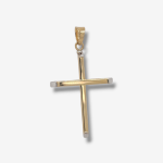 Cruz (21 x 32 mm) Tubo Rectangular Light  - Oro Amarillo 18Kts - Image 3
