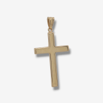 Cruz (21 x 32 mm) Tubo Rectangular Light  - Oro Amarillo 18Kts