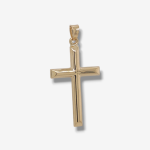 Cruz (21 x 32 mm) Tubo Rectangular Light  - Oro Amarillo 18Kts - Image 6
