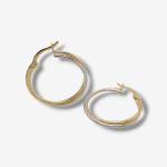 Argollas (23 mm) Dobles - Oro Dos Tonos 18Kts
