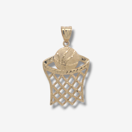 Dije (25 x 30 mm) Baloncesto Diamantado - Oro Amarillo 18Kts