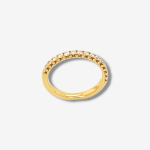 Anillo (2.5 mm) Cintillo Churumbela c/ Diamantes Pave (0.37 Ct) - Oro Amarillo 18Kts