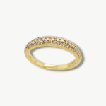 Anillo (3.6 mm) Cintillo Churumbela c/ Diamantes Pave (0.4 Ct) - Oro Amarillo 18Kts
