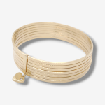 Semanario (7 Pulseras) Tubo Rectangular Unidas c/ Corazon - Oro Amarillo 14Kts