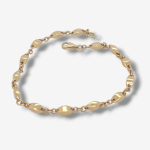 Brazalete (19 cm) Eslabones Ovalados Puff (3.5 mm) - Oro Amarillo 18Kts