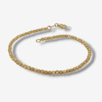 Brazalete (18 cm) c/ Esferas Diamantadas (2.5 mm) - Oro Amarillo 18Kts