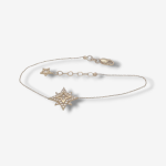 Brazalete (16 cm) c/ Estrella 8 Puntas & Zircones Pave - Oro Amarillo 14Kts