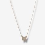Cadena (38.5 + 1.5 cm) c/ Mariposa de Diamantes (0.12 Ct) - Oro Amarillo 18 Kts