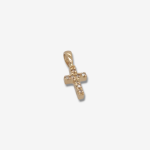 Cruz (5 x 8 mm) Pequeña c/ Diamantes Pavé (0.03 Ct) - Oro Amarillo 14Kts - Image 3
