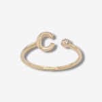 Anillo Abierto c/ Inicial (6 x 5 mm) & Zircon Biselado - Oro Amarillo 14Kts - Image 5