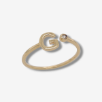 Anillo Abierto c/ Inicial (6 x 5 mm) & Zircon Biselado - Oro Amarillo 14Kts - Image 8
