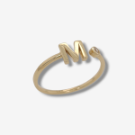 Anillo Abierto c/ Inicial (6 x 5 mm) & Zircon Biselado - Oro Amarillo 14Kts - Image 10