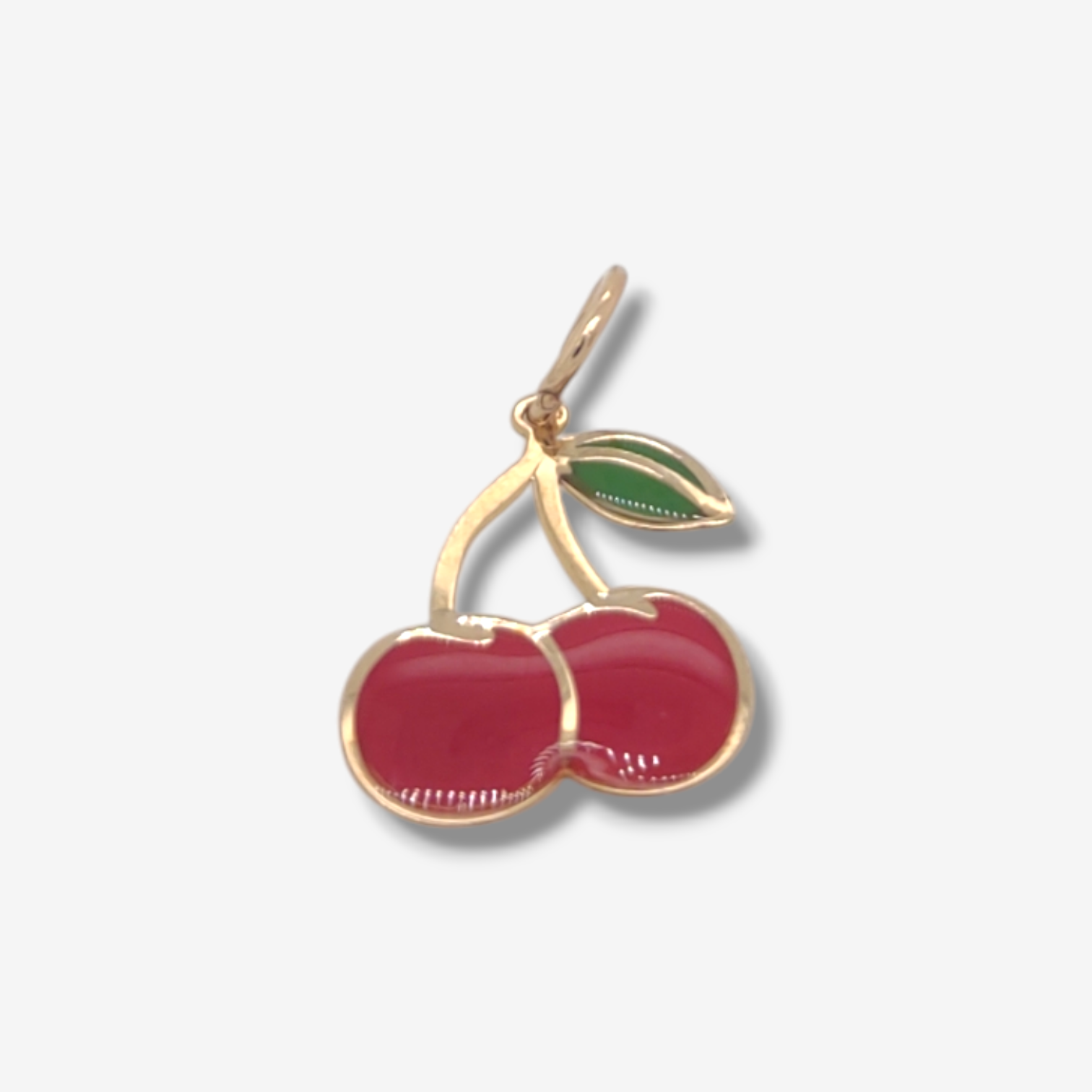 Photoroom-20241112_171306 Dije (13 x 12 mm) Cerezas c/ Esmalte Rojo & Verde - Oro Amarillo 14Kts - Image 1