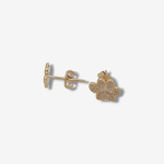 Zarcillos (0.09 Ct) Post Huella de Perro (PAW) C/ Diamantes Pave - Oro Amarillo 14Kts