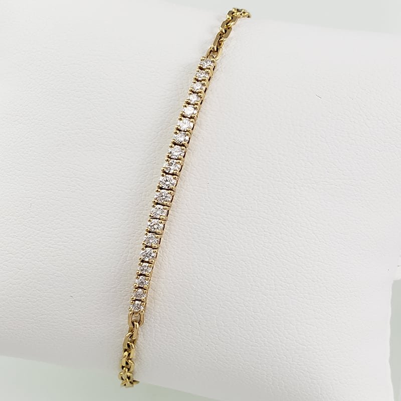 S1686500-2 Brazalete Tennis de Diamantes Ajustable - Oro Amarillo 18Kts - Image 1