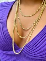 Cadena (45 cm) Cuban Link Light (4 mm) - Oro Amarillo 14Kts - Image 2