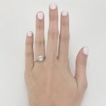 Anillo Compromiso Corazon con Halo de Zircones - Oro Blanco 14Kts - Image 2